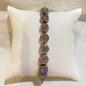 Touchstone Crystal, Vintage Smoky Mauve Ice Bracelet, Original Box with Sleeve